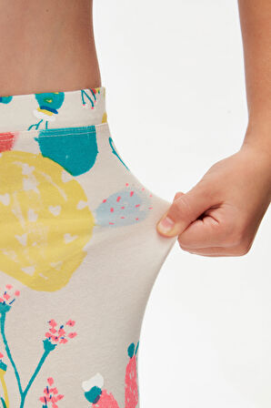 Spring Cactus Kız Çocuk Desenli Diz Altı Tayt Kapri