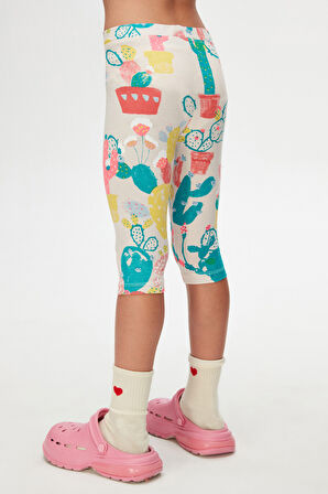 Spring Cactus Kız Çocuk Desenli Diz Altı Tayt Kapri
