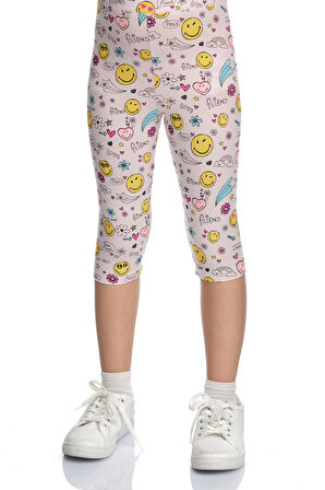 Friendly Smile Kız Çocuk Desenli Diz Altı Tayt Kapri