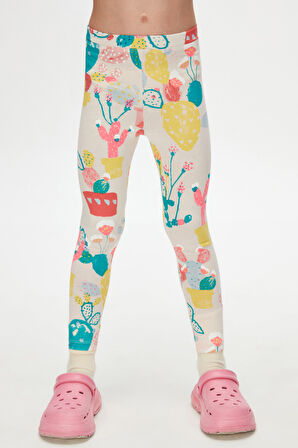 Spring Cactus Kız Çocuk Desenli Yazlık Tayt