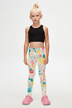 Spring Cactus Kız Çocuk Desenli Yazlık Tayt