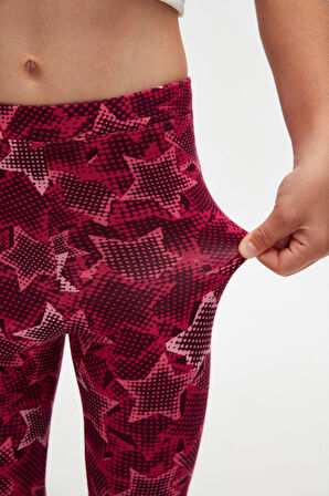 Pointing Stars Kız Çocuk Desenli Diz Altı Tayt Kapri