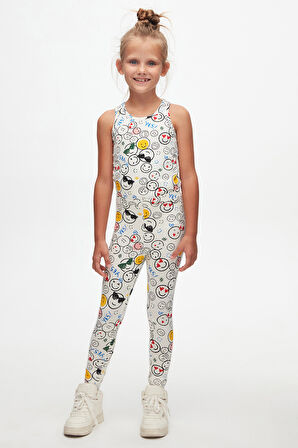 Cute Faces Kız Çocuk Yazlık Desenli Tayt