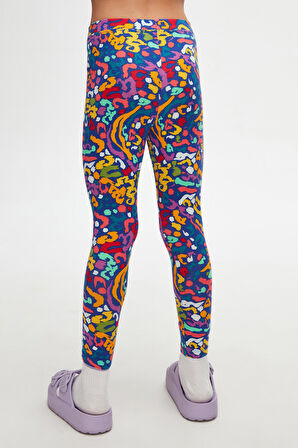 Abstract Leopard Kız Çocuk Yazlık Desenli Tayt