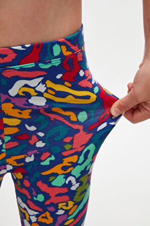 Abstract Leopard Kız Çocuk Yazlık Desenli Tayt