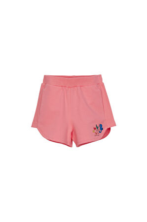 Somon İki İplik Deniz Atı Baskılı Kız Çocuk Şort