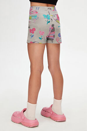 Ay Grisi Chirping Animals Kız Çocuk Desenli Cepli Şort