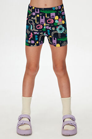 Cutouts Animal Kız Çocuk Cepli Desenli Şort