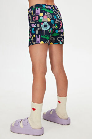 Cutouts Animal Kız Çocuk Cepli Desenli Şort