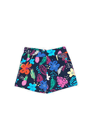 Tropic Hibiscus Kız Çocuk Desenli Cepli Şort