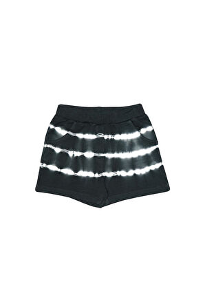 Antrasit Kız Çocuk İki İplik Deniz Köpüğü Cepli Şort