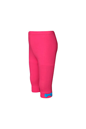 Koyu Fuşya Basic Kız Çocuk Fiyonklu Diz Altı Tayt Kapri