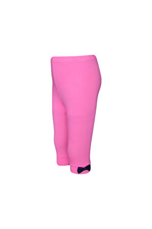 Şeker pembe Basic Kız Çocuk Fiyonklu Diz Altı Tayt Kapri