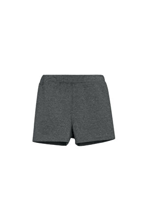 Beyaz Nopeli Koyu Gri Basic Kız Çocuk Dans Şort