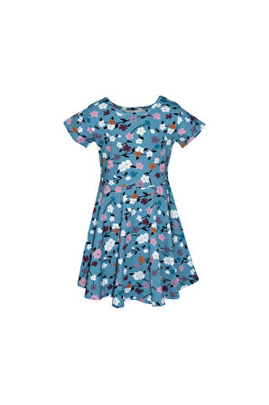 Spring Branch Kız Çocuk Desenli Kısa Kollu Elbise