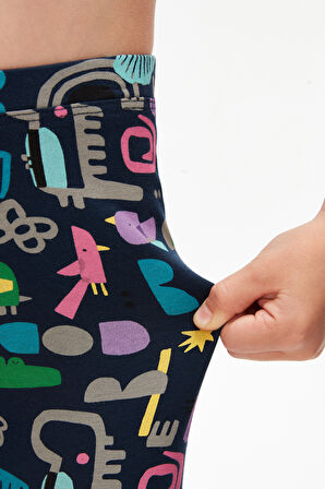 Cutouts Animal Kız Çocuk Desenli Diz Altı Tayt Kapri