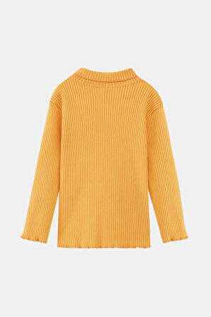 Kadmium Sarı Çiçek Baskılı Kız Çocuk Kaşkorse Alt Üst Takım