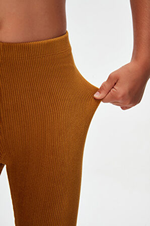 Hardal Kız Çocuk Fitilli Kadife Tayt