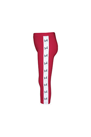 Koyu Fuşya Kız Çocuk Şardonlu Yanda Panda Baskılı Tayt