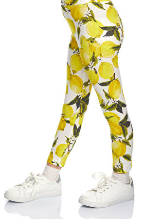 Lemon Breeze Kız Çocuk Baskılı Yazlık Tayt