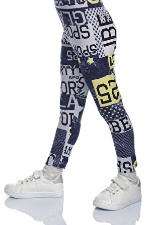 Sporty Glam Kız Çocuk Desenli Yazlık Tayt