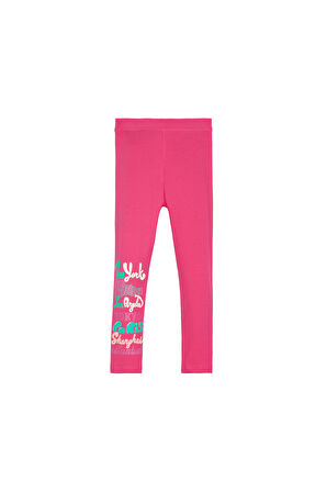 Fuşya New york İstanbul Baskılı Kız Çocuk Mesimlik Tayt