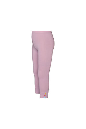 Gül Kurusu Düğmeli Paça Manşetli Kız Çocuk Yazlık Tayt