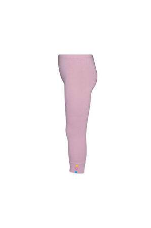 Gül Kurusu Düğmeli Paça Manşetli Kız Çocuk Yazlık Tayt