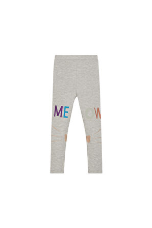 Ay Grisi Meow Face Baskılı Kız Çocuk Mevsimlik Tayt