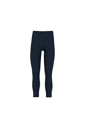 Koyu Lacivert 4 Cepli Şardonlu Kız Çocuk Kışlık Tayt