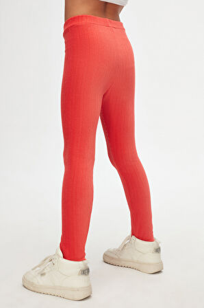 Nar Çiçeği Kız Çocuk Fitilli Kadife Tayt