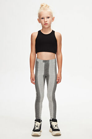 Karışık Tobby Desenli Kız Çocuk Örme Kışlık Tayt,