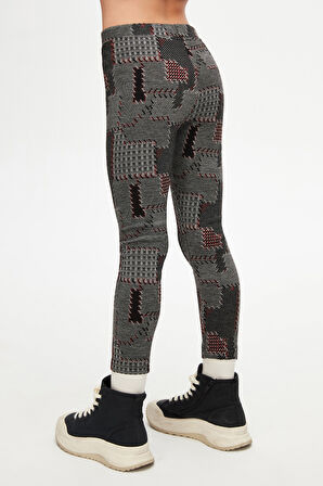 Karışık Canales Desenli Kız Çocuk Örme Kışlık Tayt