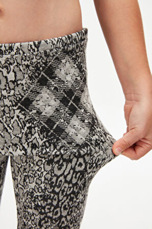 Grumpy Kız Çocuk Örme Desenli Kışlık Tayt