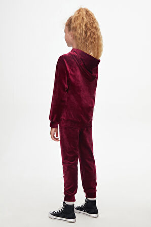 Mürdüm Kız Çocuk Kadife Alt Üst Takım