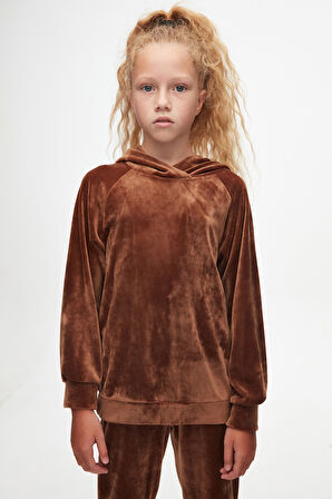 Taba Kız Çocuk Kadife Alt Üst Takım