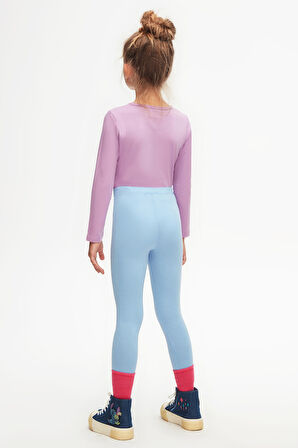 Koyu Mavi Basic Kız Çocuk Kışlık Tayt