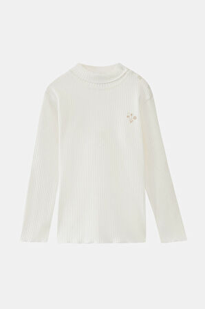 Ekru Kız Çiçek Baskılı Kız Çocuk Kaşkorse Alt Üst Takım