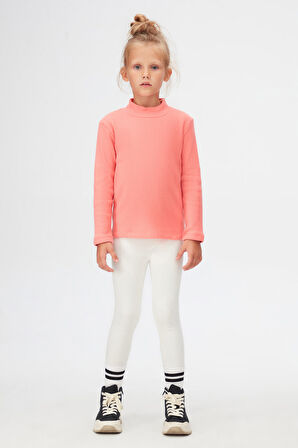 Somon Kız Çocuk Yarım Balıkçı Kaşkorse Uzun Kol Tişört