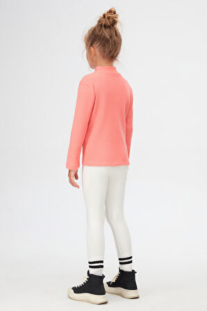 Somon Kız Çocuk Yarım Balıkçı Kaşkorse Uzun Kol Tişört