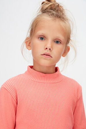 Somon Kız Çocuk Yarım Balıkçı Kaşkorse Uzun Kol Tişört