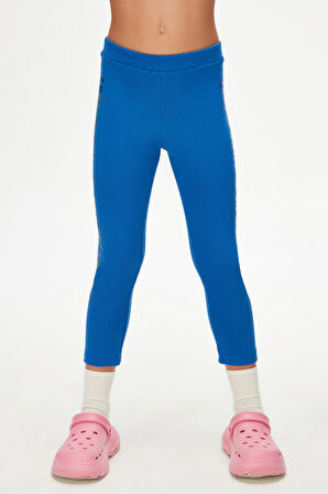 Saks New York Baskılı Şardonlu Kız Çocuk Kışlık Tayt