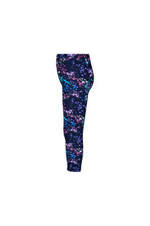 Koyu Lacivert Kız Çocuk Spray Colors Desen Tayt