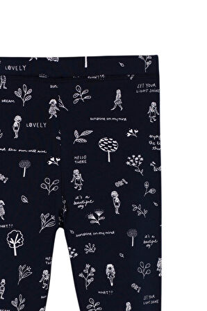 Botanic Love Kız Çocuk Yazlık Desenli Tayt