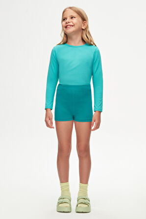 Petrol Basic Kız Çocuk Dans Şort