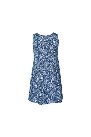 Midnight Garden Kız Çocuk Desen Kolsuz Elbise