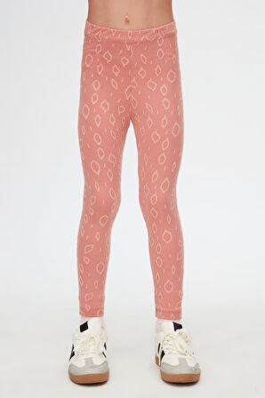 Somon Damla Desen Jakarlı Kız Çocuk Tam Boy Tayt