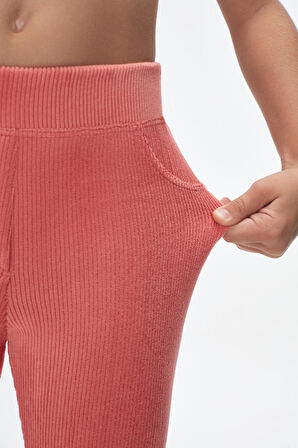 Somon Kız Çocuk Cepli Fitilli Kadife Tayt