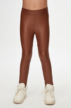 Taba Kız Çocuk Kışlık Deri Pantolon