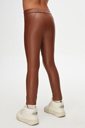 Taba Kız Çocuk Kışlık Deri Pantolon